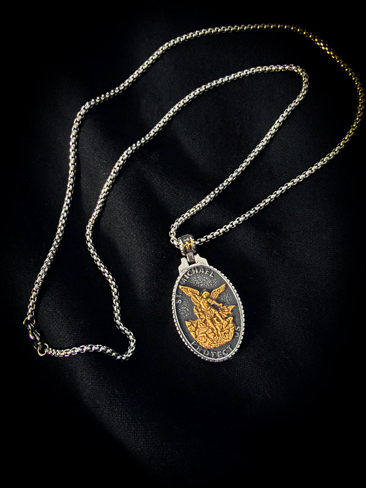 "St. Michael - Protect us" Halskette