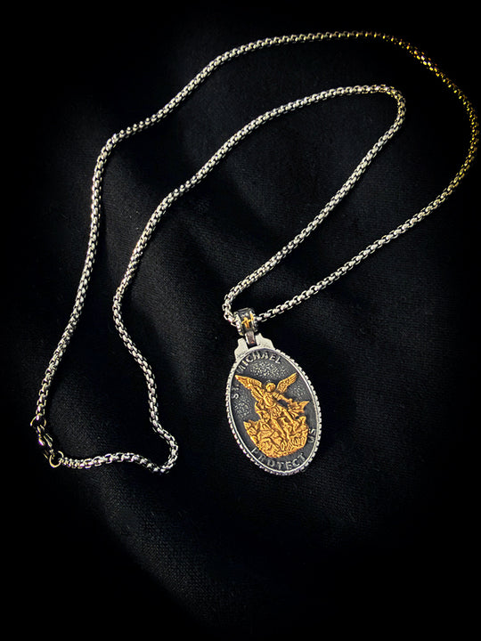 "St. Michael - Protect us" Halskette