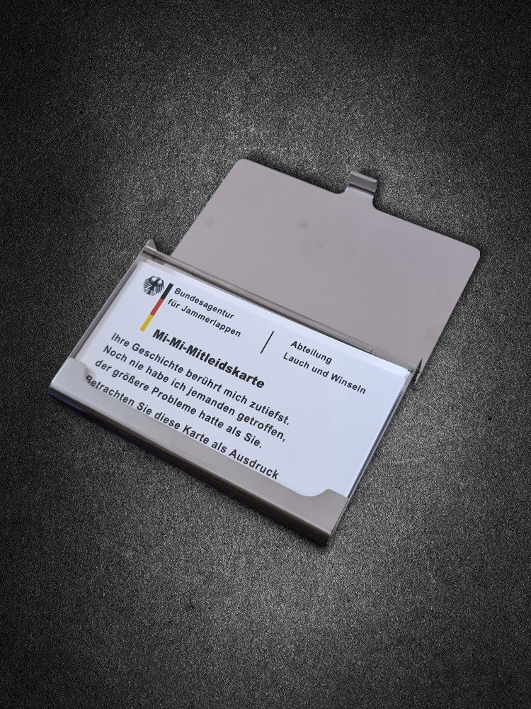 "Mi-Mi-Mitleidskarten" Set in Visitenkartenbox