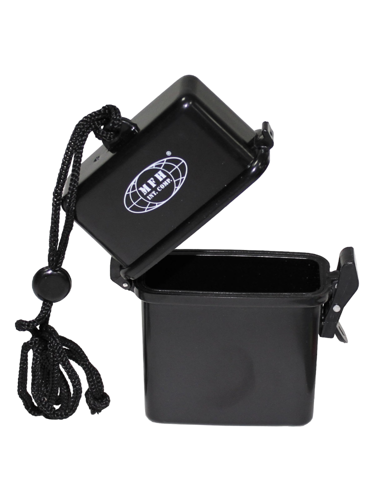 "Safecase" waterproof box with neck strap
