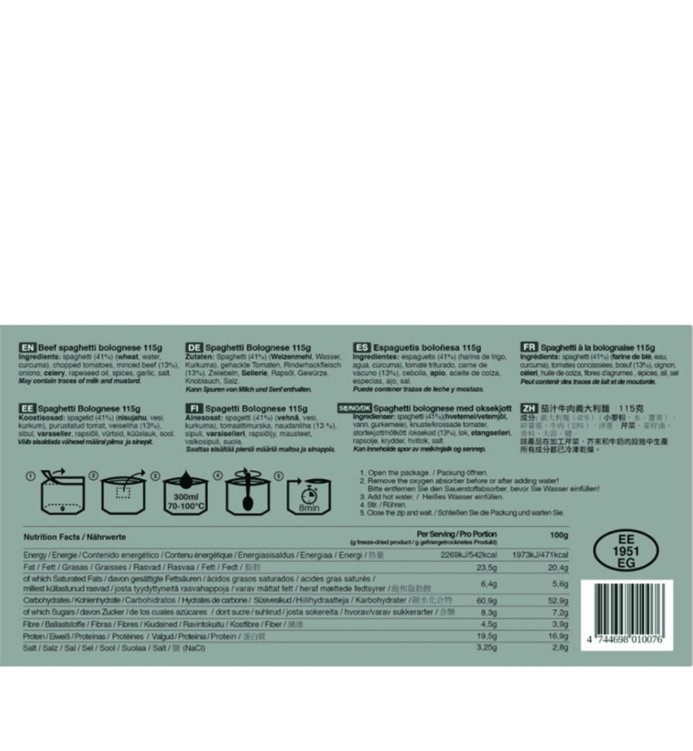 Tactical Foodpack “Beef Spaghetti Bolognese”